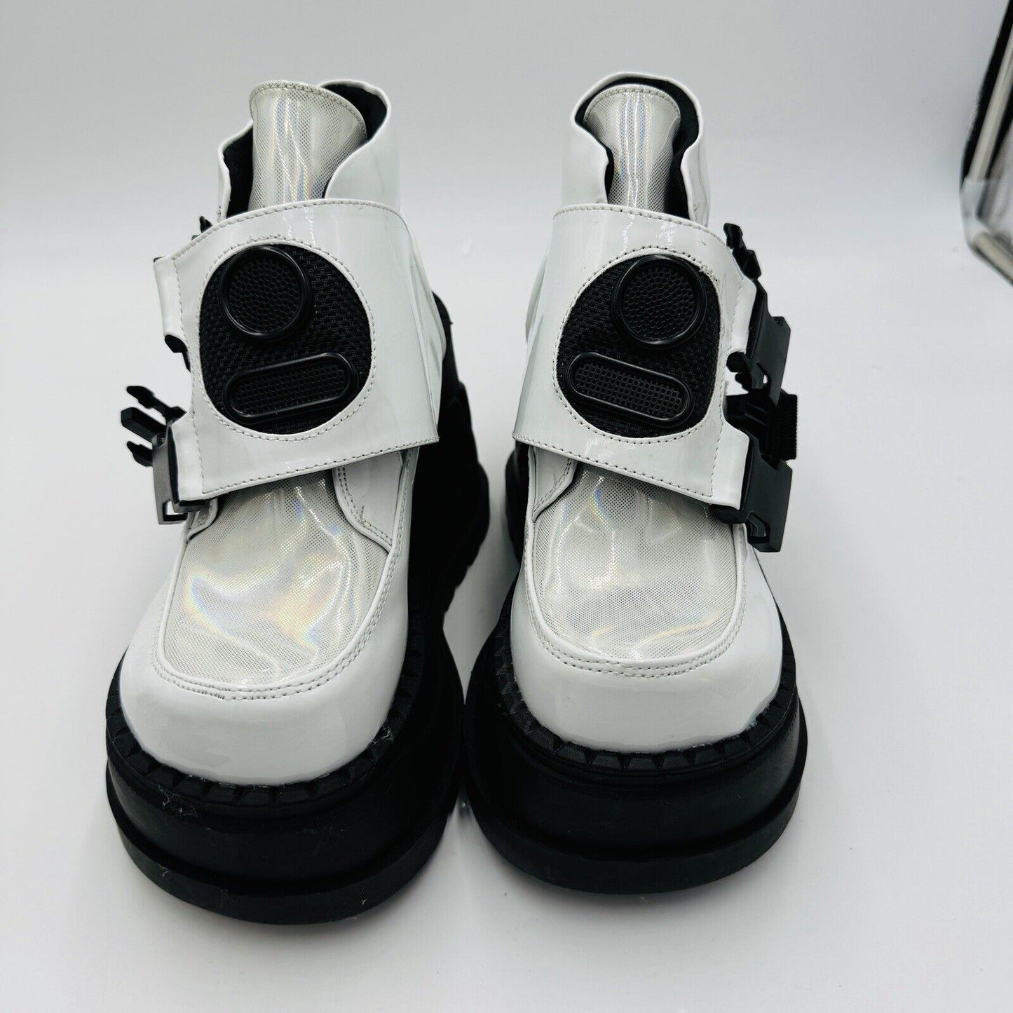Stomp 15 White Patent Platform Ankle Boot Demonia Women Size 6