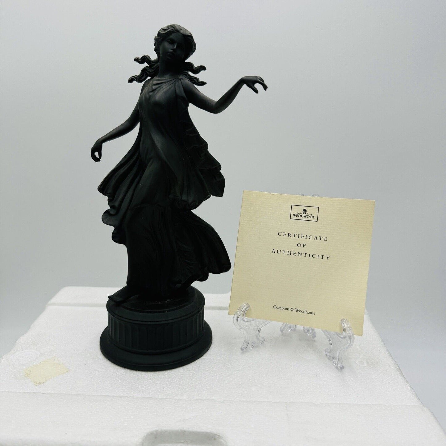 Wedgwood Signature Collection Black Basalt Dancing Hours Figurine COA Rare CW424
