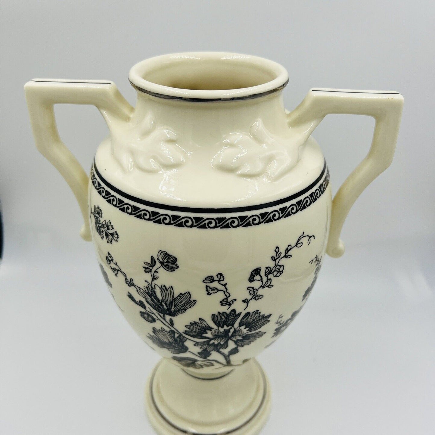Lenox Urn Vase Porcelain 2002 Floral Elegance Handles Large Home Decor 9in