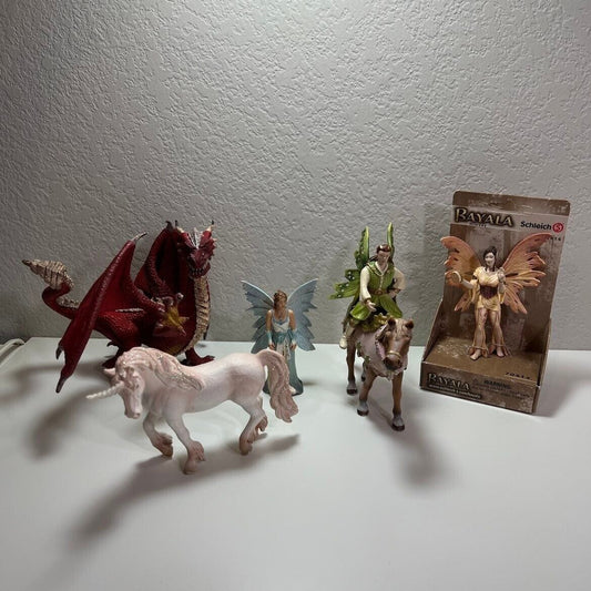 Schleich Magic World Figurines Toys Fairies Unicorns Set Dragon Horse Toy Lot 5