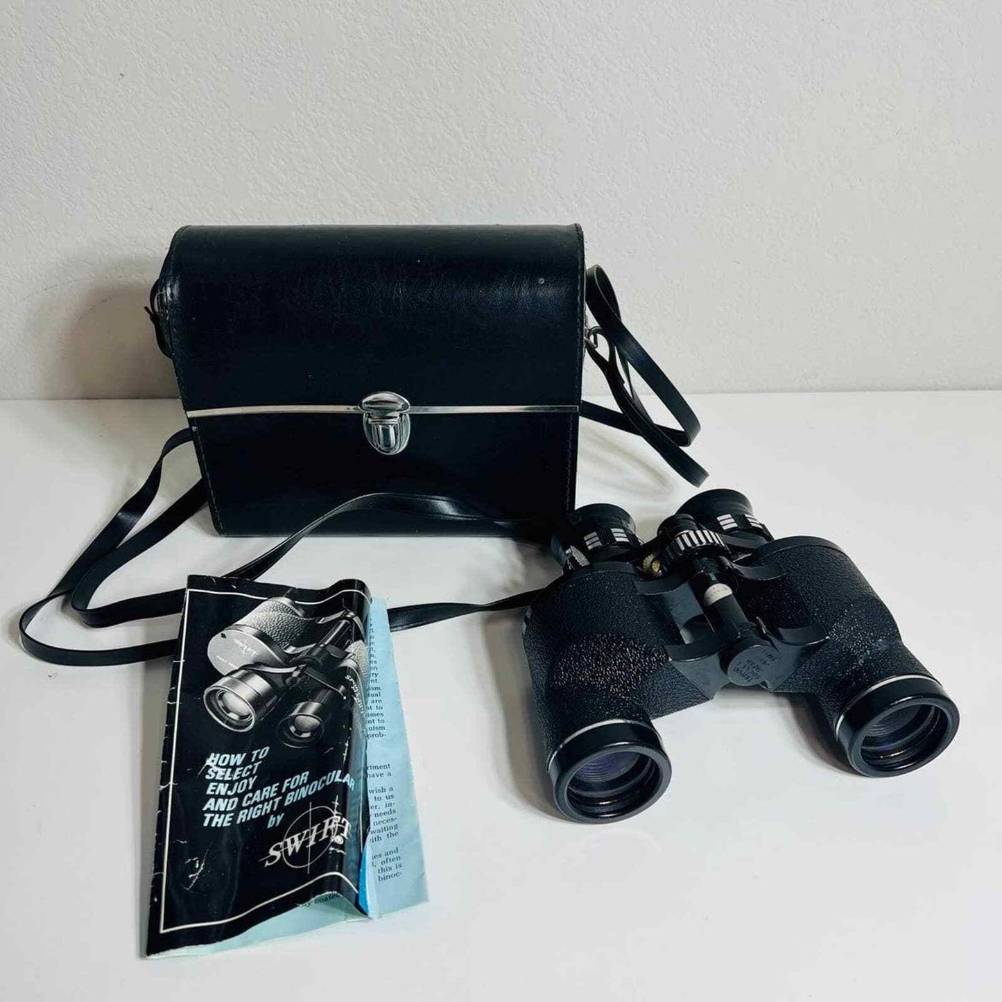 Swift Binoculars Model 774 Areolite Set Vintage Case Strap Zoom 7X-15X 35 Manuel