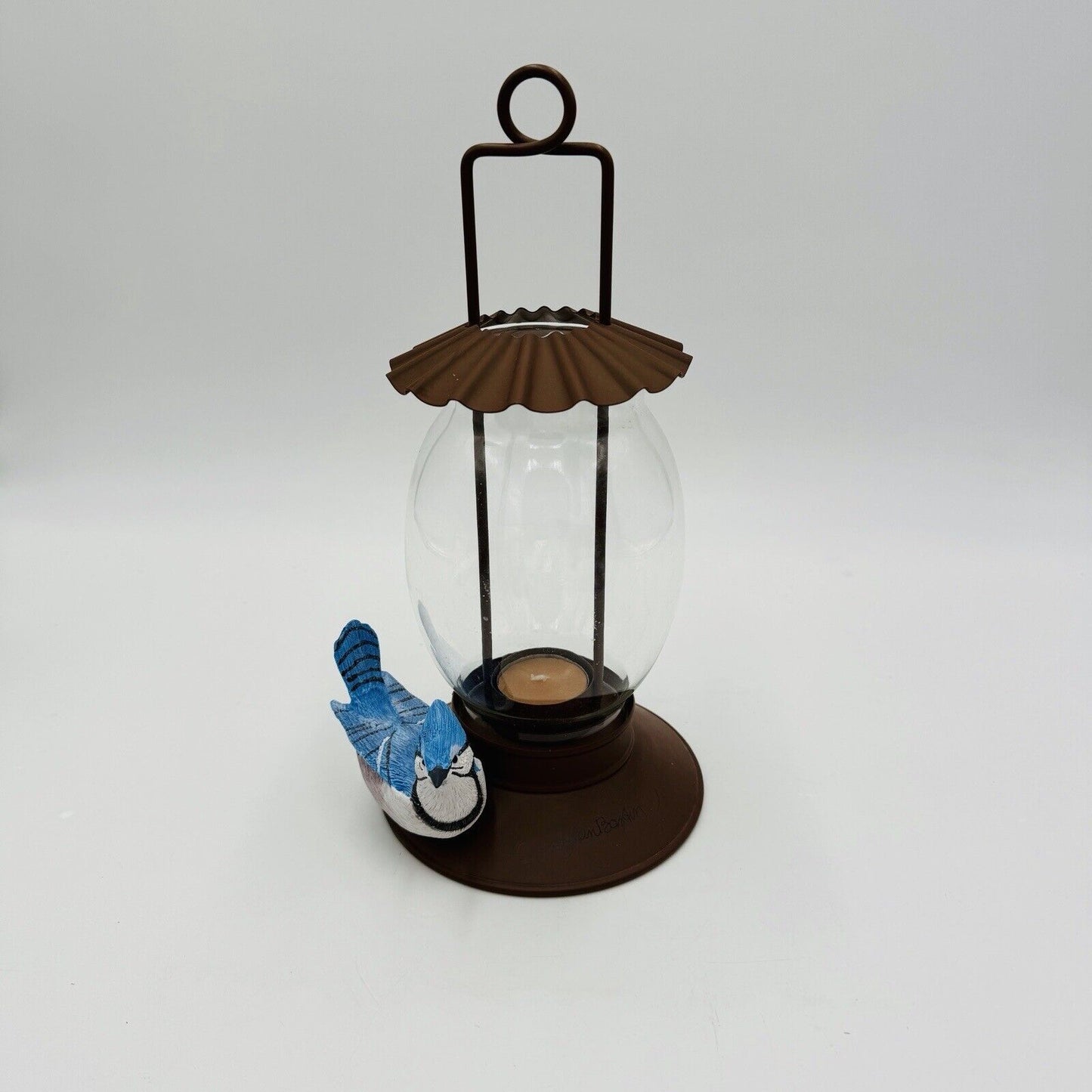 Hallmark Marjolein Bastin votive candle holder bird feeder lantern blue jay