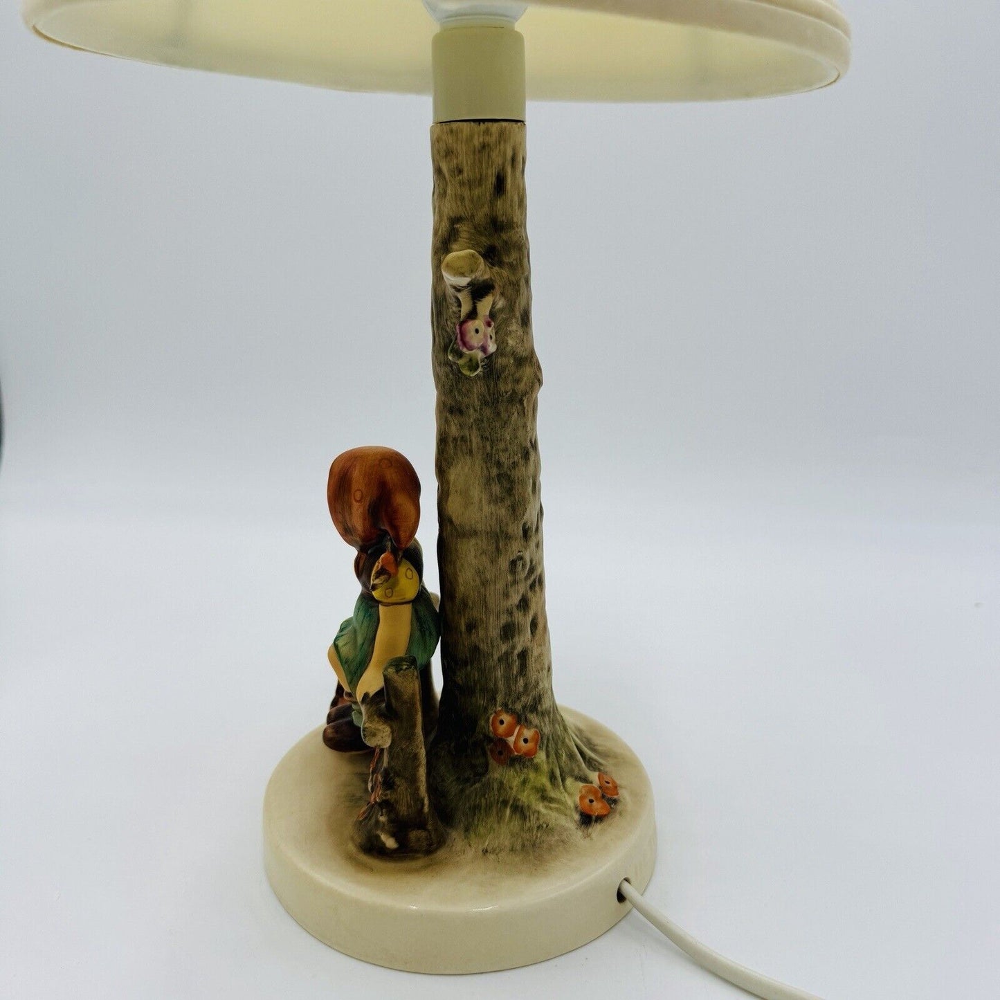 Goebel Hummel "Just Resting" Little Girl Sitting on Fence Figurine Lamp 225 17”