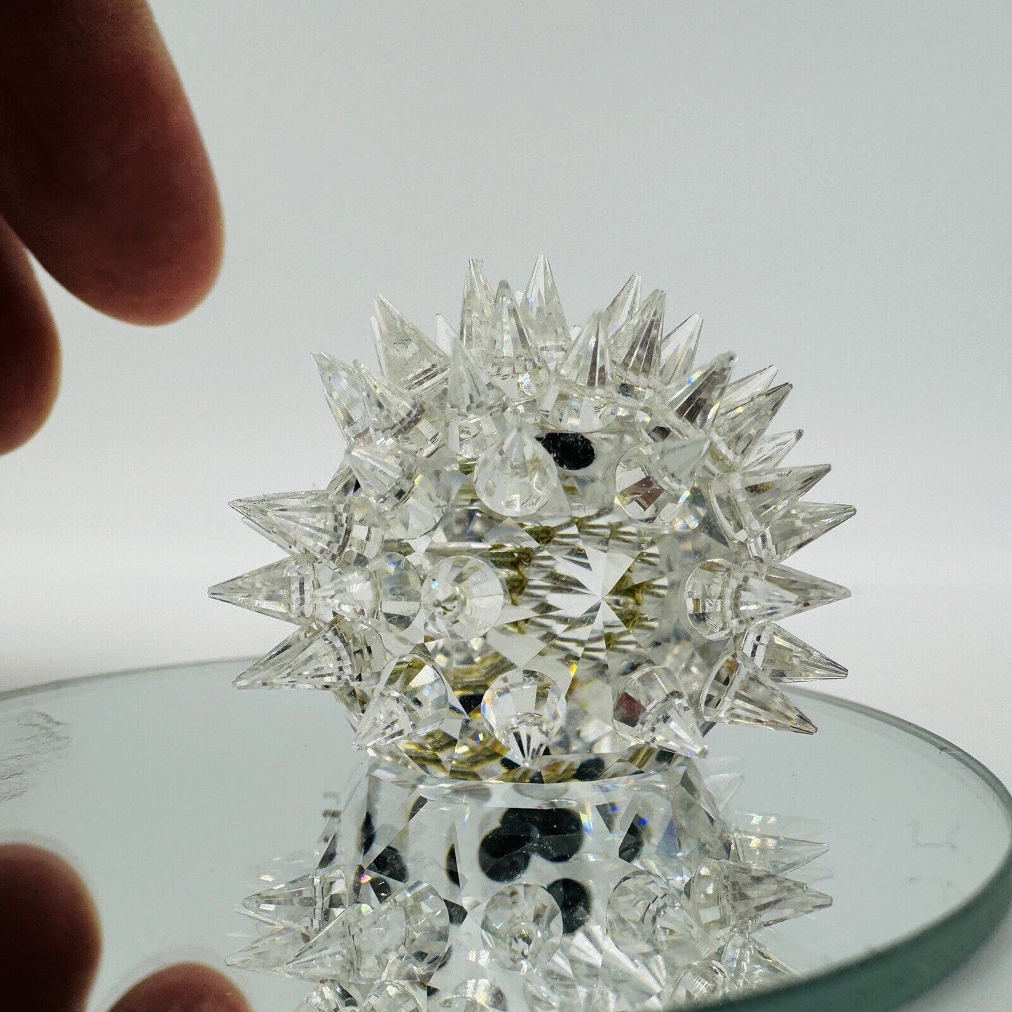 Swarovski Crystal 1994 Miniature Hedgehog Porcupine Figurine Whiskers Metal