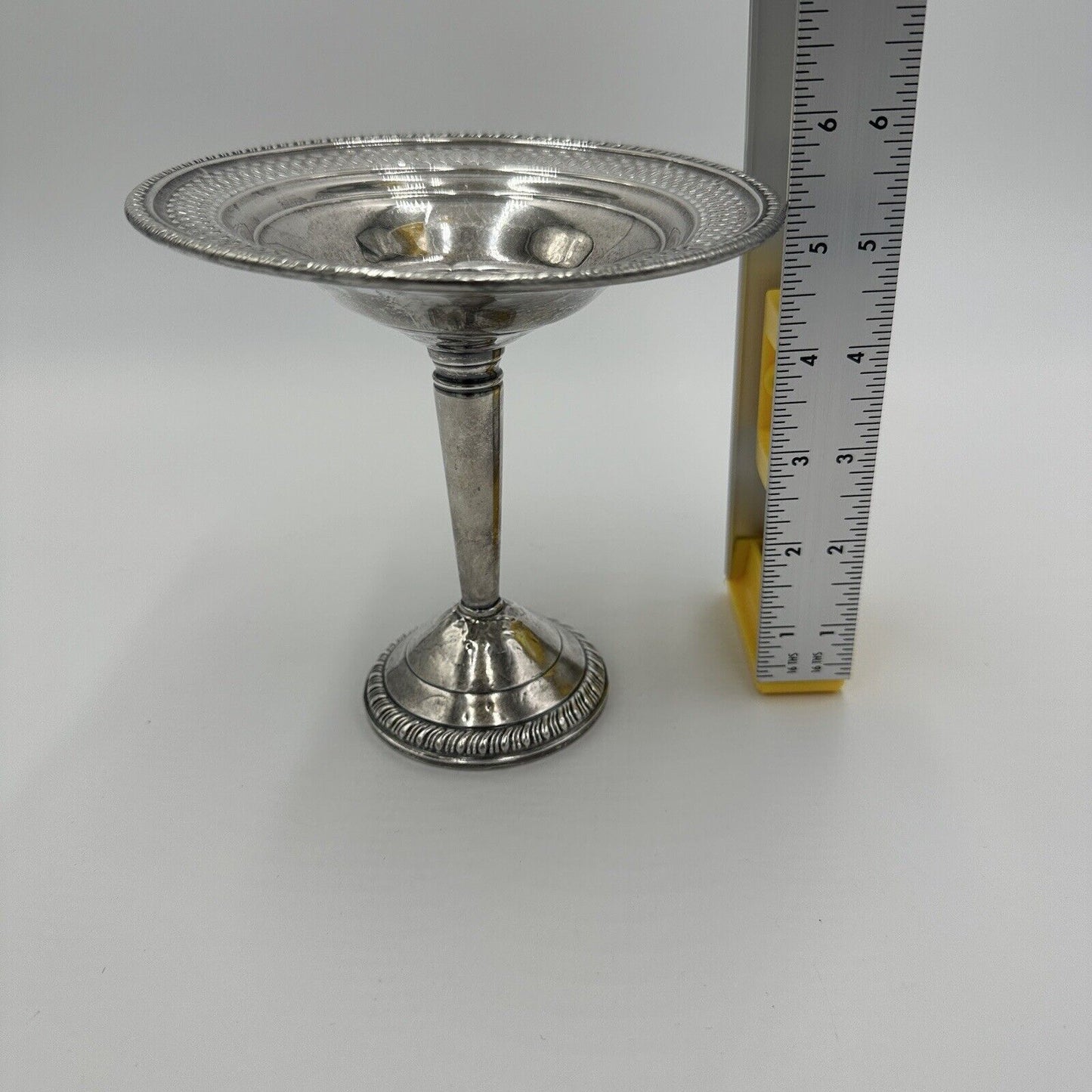 Antique Crown Weighted Sterling Pedestal Silver Candy Dish Footed