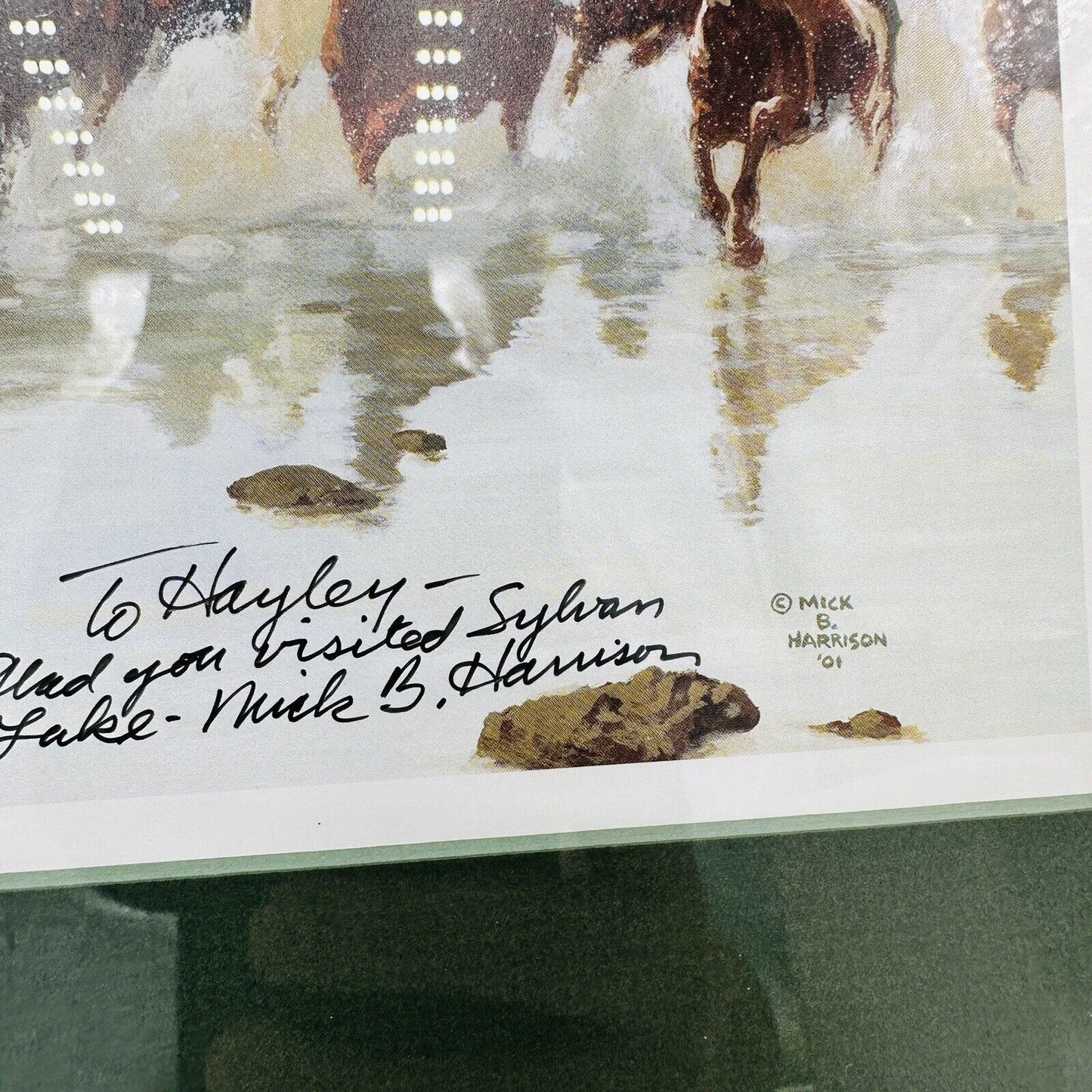 Mick B. Harrison Prints Dash For The Cottonwoods Signed COA Wall Art Horses