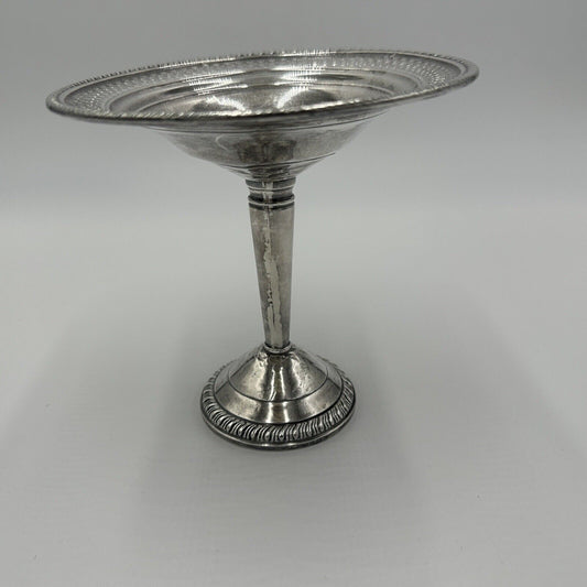 Antique Crown Weighted Sterling Pedestal Silver Candy Dish Footed