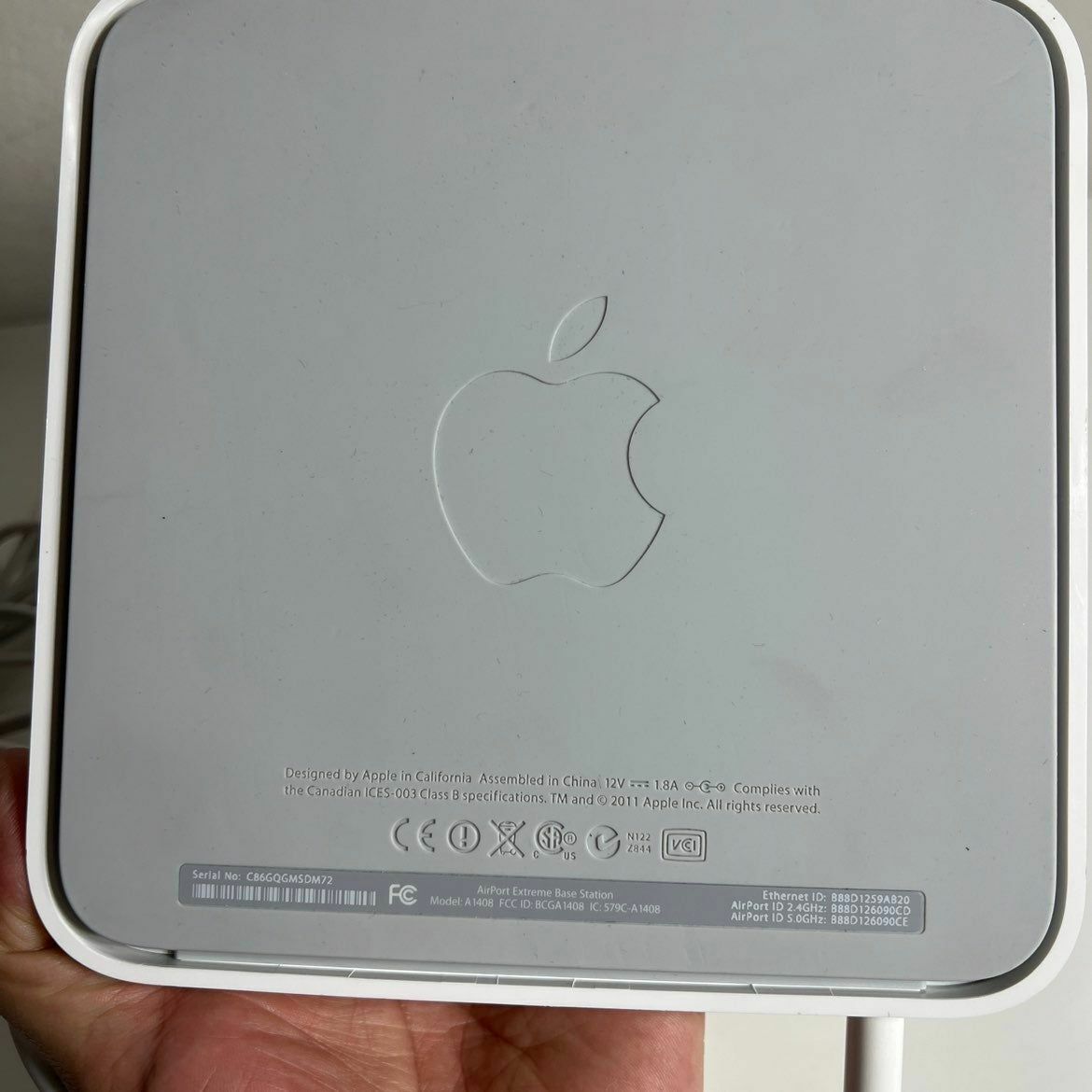 Internet Router Apple Airport Extreme Base Station Model A1408 Home Network