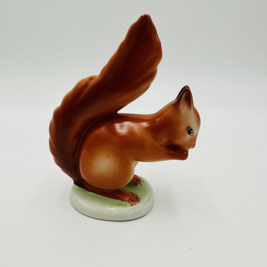 Hollohaza Hungarian Red Squirrel Porcelain Figurine Vintage Home Animal Decor