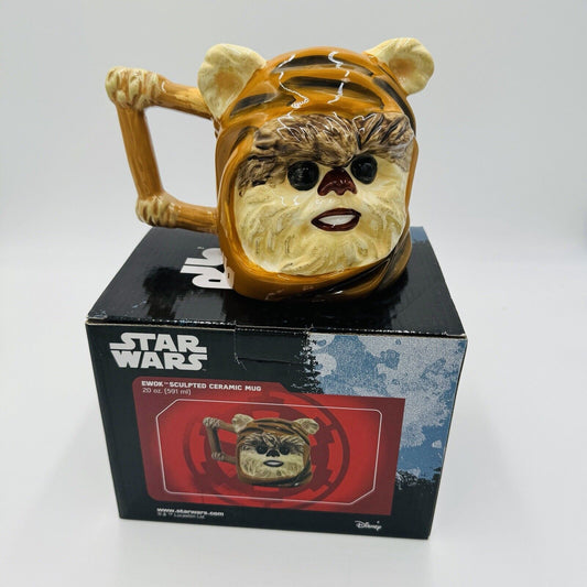 Star Wars Sculpted Ceramic Ewok Mug Large 20 Oz Disney NEW in box Collectible