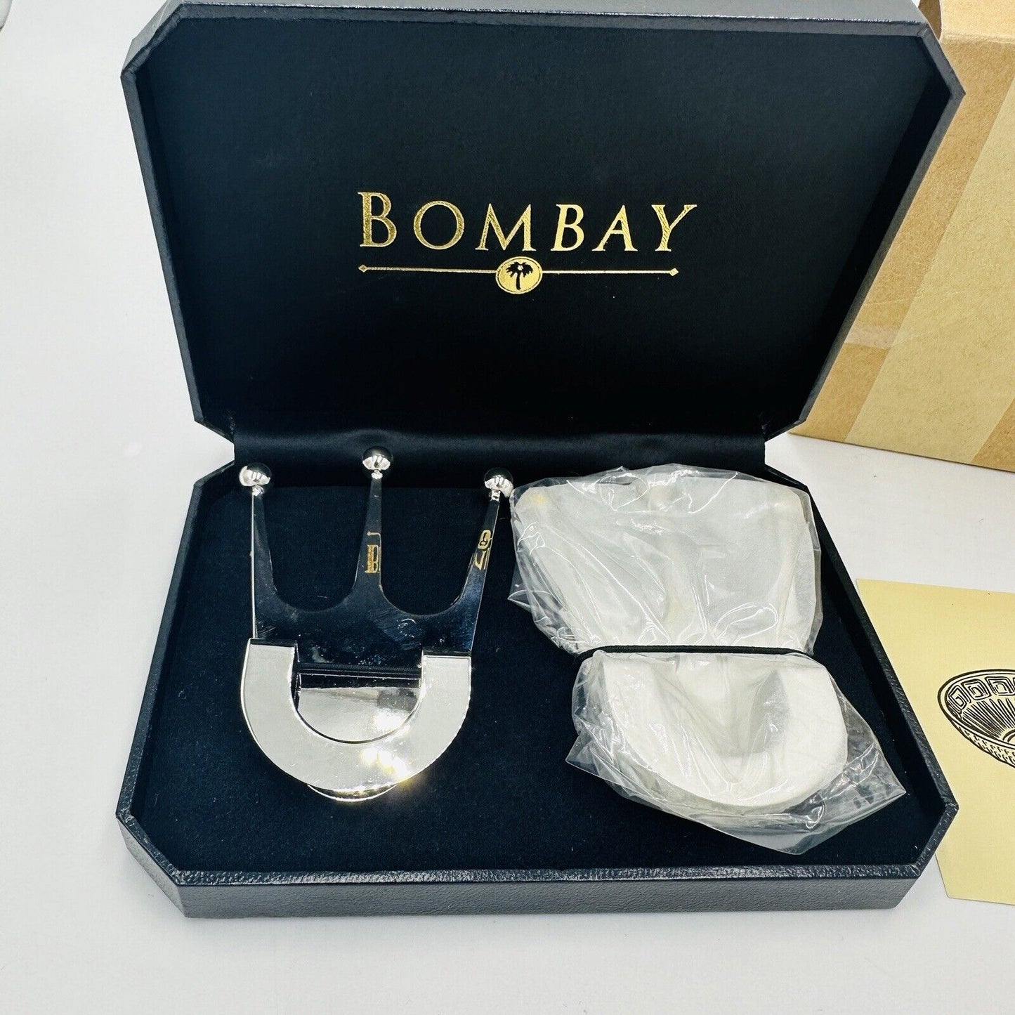 Vintage Bombay Co Serving Spoon & Fork Holders Crown Silver Plated Set New