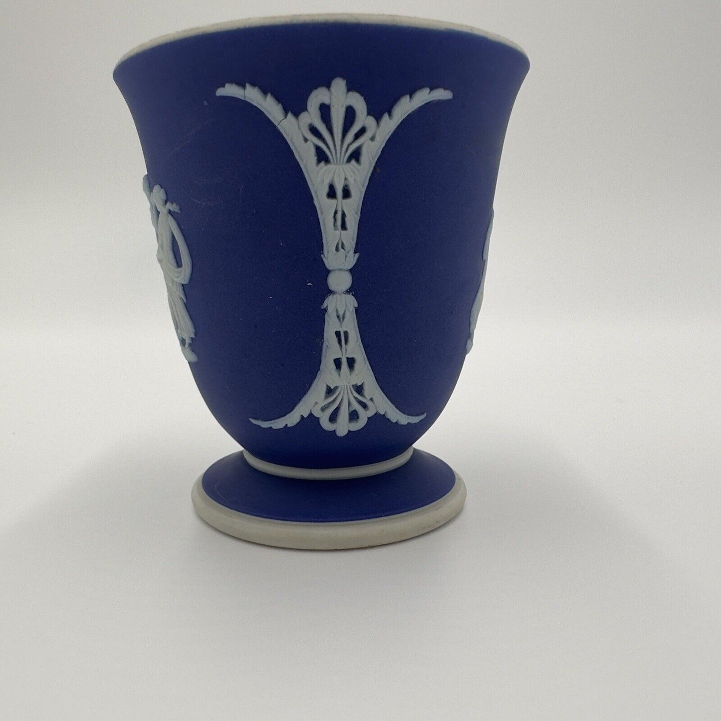 Wedgwood Vase Cobalt Jasperware Bud Goddess Angels England 3.25" Antique