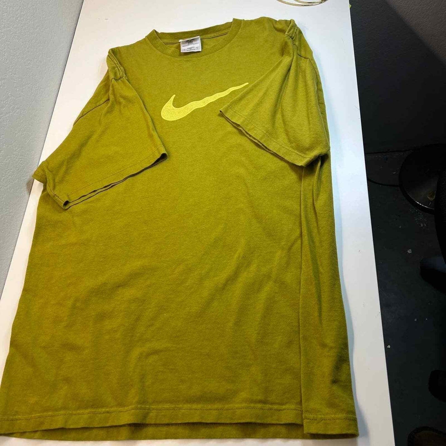 Nike Men's T-Shirt Size L Green Logo Center Swoosh Made in USA