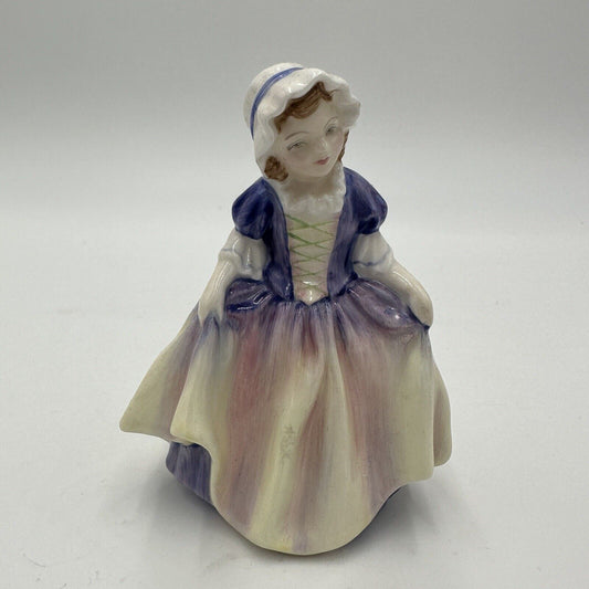 Royal Doulton HN1678 Figurine Dinky Do Little Girl Pink Purple Dress White Hat