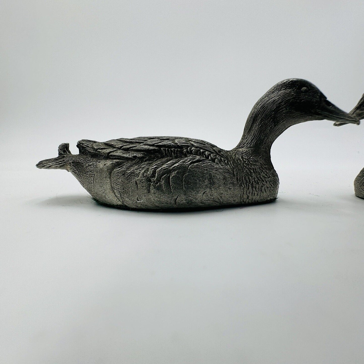 Vintage GdeL Pewter mallard & canvasback ducks Figurines Canada Made Miniatures