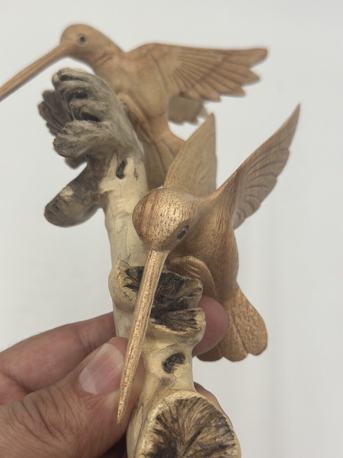NOVICA Hand-Carved Jempinis Wood Flying Hummingbird Sculpture