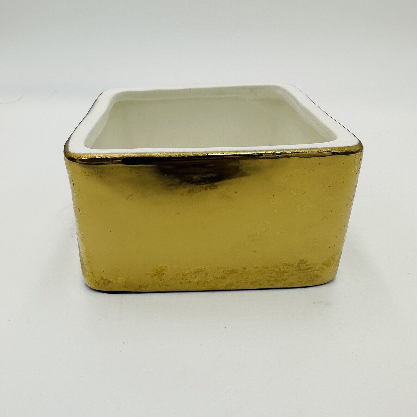 Pottery Barn The Emily and Meritt Gold Ceramic Box Replacement Missing lid