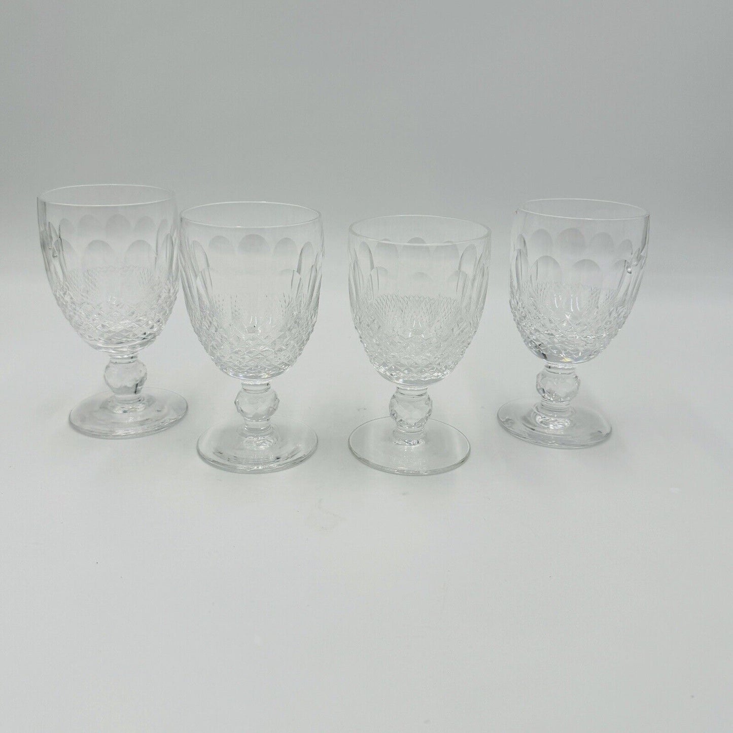 Waterford Crystal Colleen Short Stem Wine 3 Oz Set 4 Wine Glasses 5” Vintage