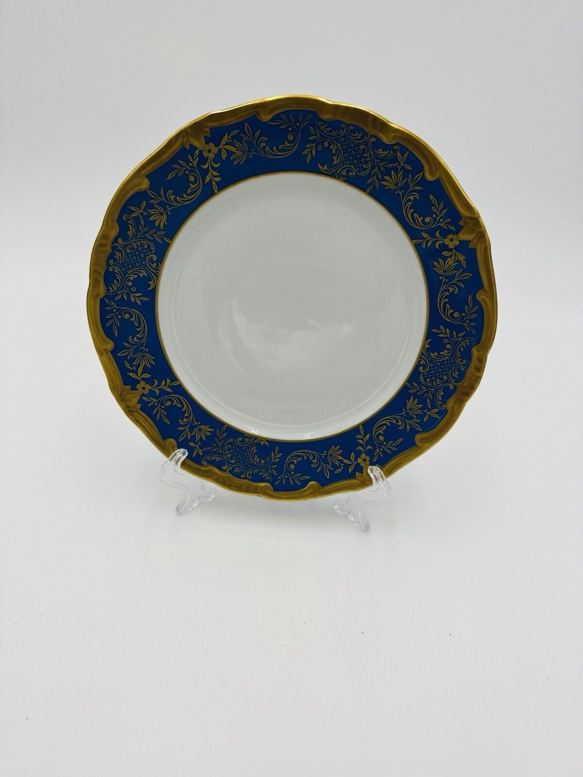 Weimar Porcelain Germany Katharina 28010 Blue & Gold Trim Salad Plate # 36 Rare