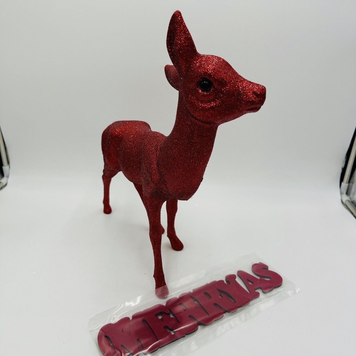 Inscha Deko Handwerk Red Deer Glitter Germany Christmas Vintage Figurine 15in