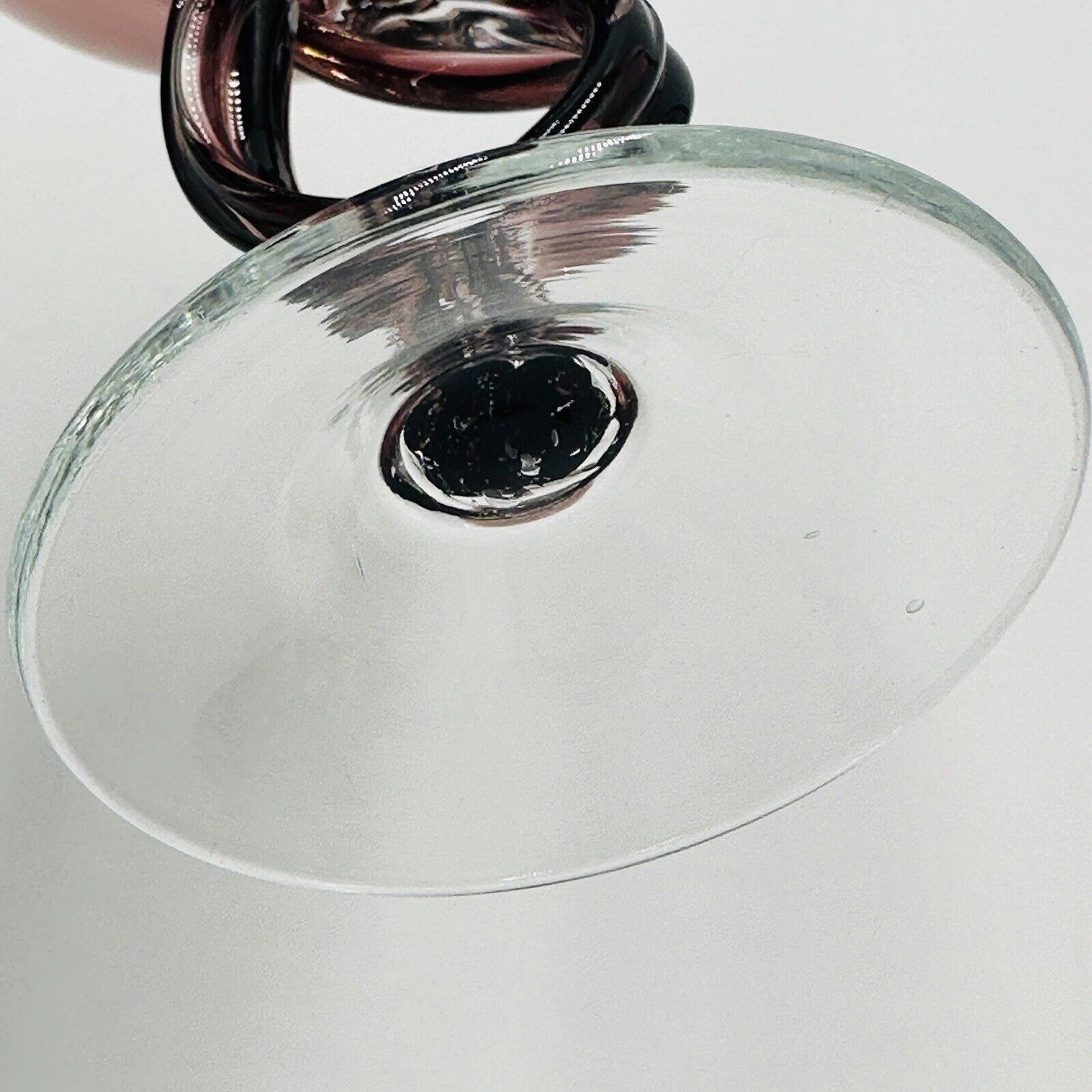 ALICJA Poland Hand Blown Art Glass Jellyfish Style Goblet Serveware Drink Center