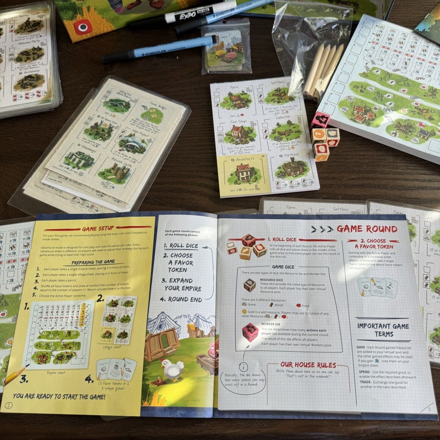 Portal Games Imperial Settlers: Roll and Write Laminated Essen Rare Expansions
