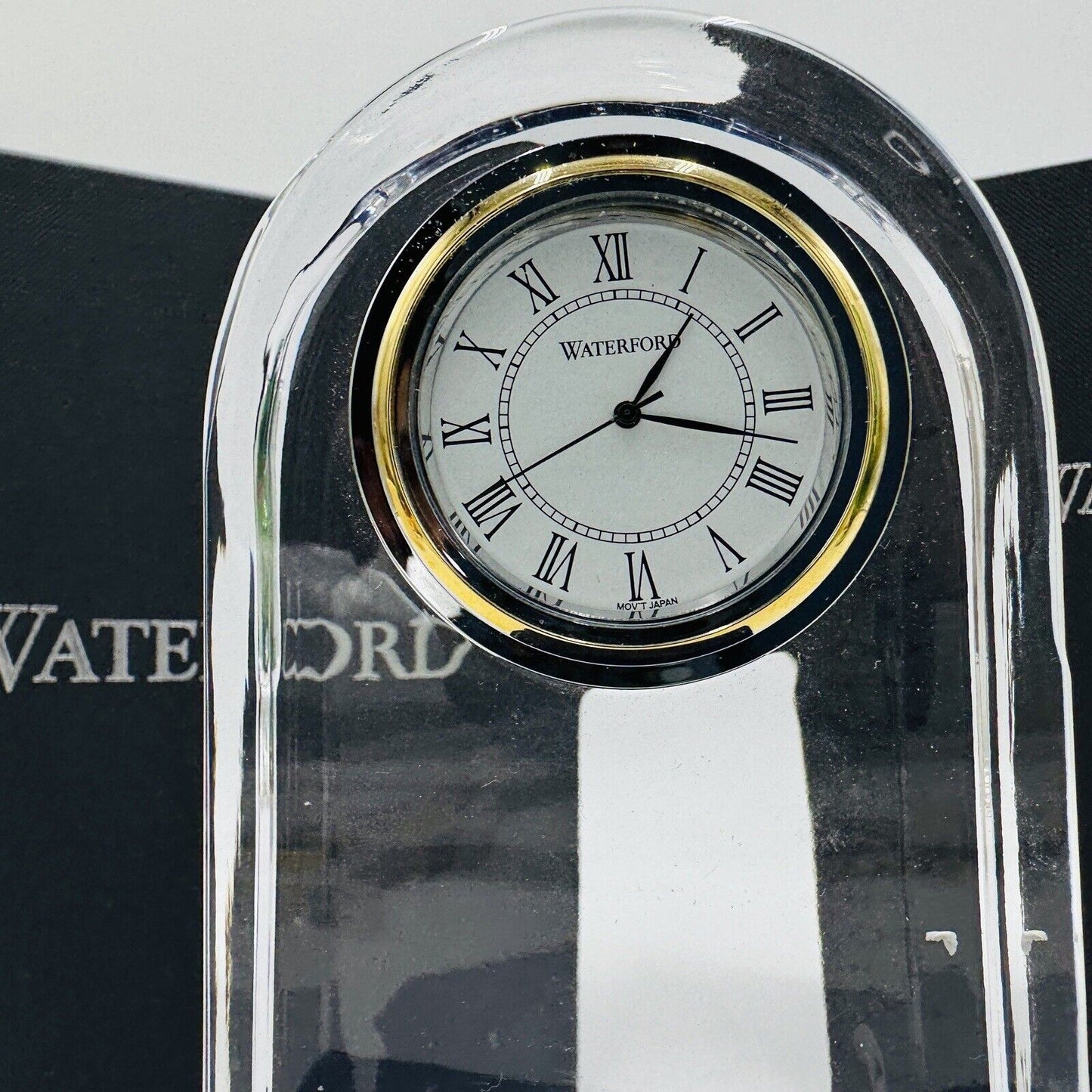 Waterford Desk Shelf Clock Crystal Lismore Essence 5in Lead #154191 Boxed COA