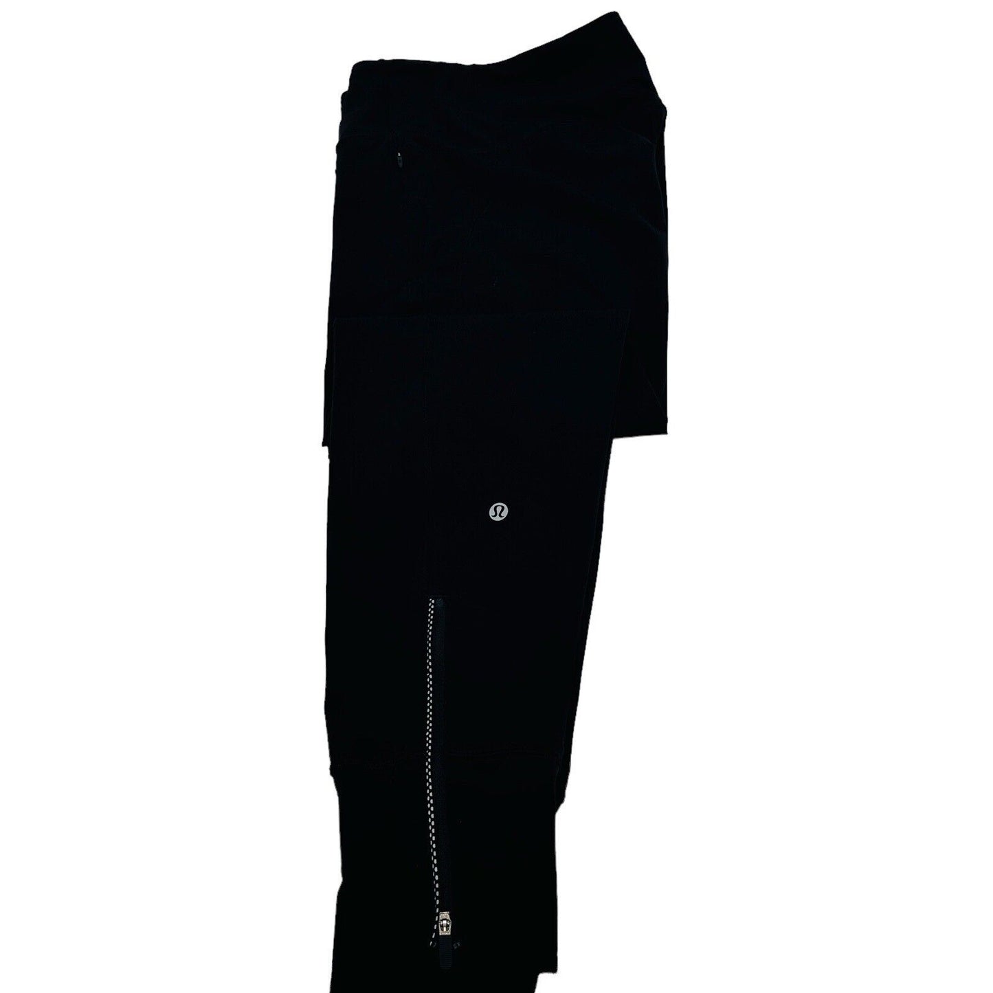 Lululemon Fresh Tracks Pant Black Size 4 Zippered Legs Reflective w/ Pockets