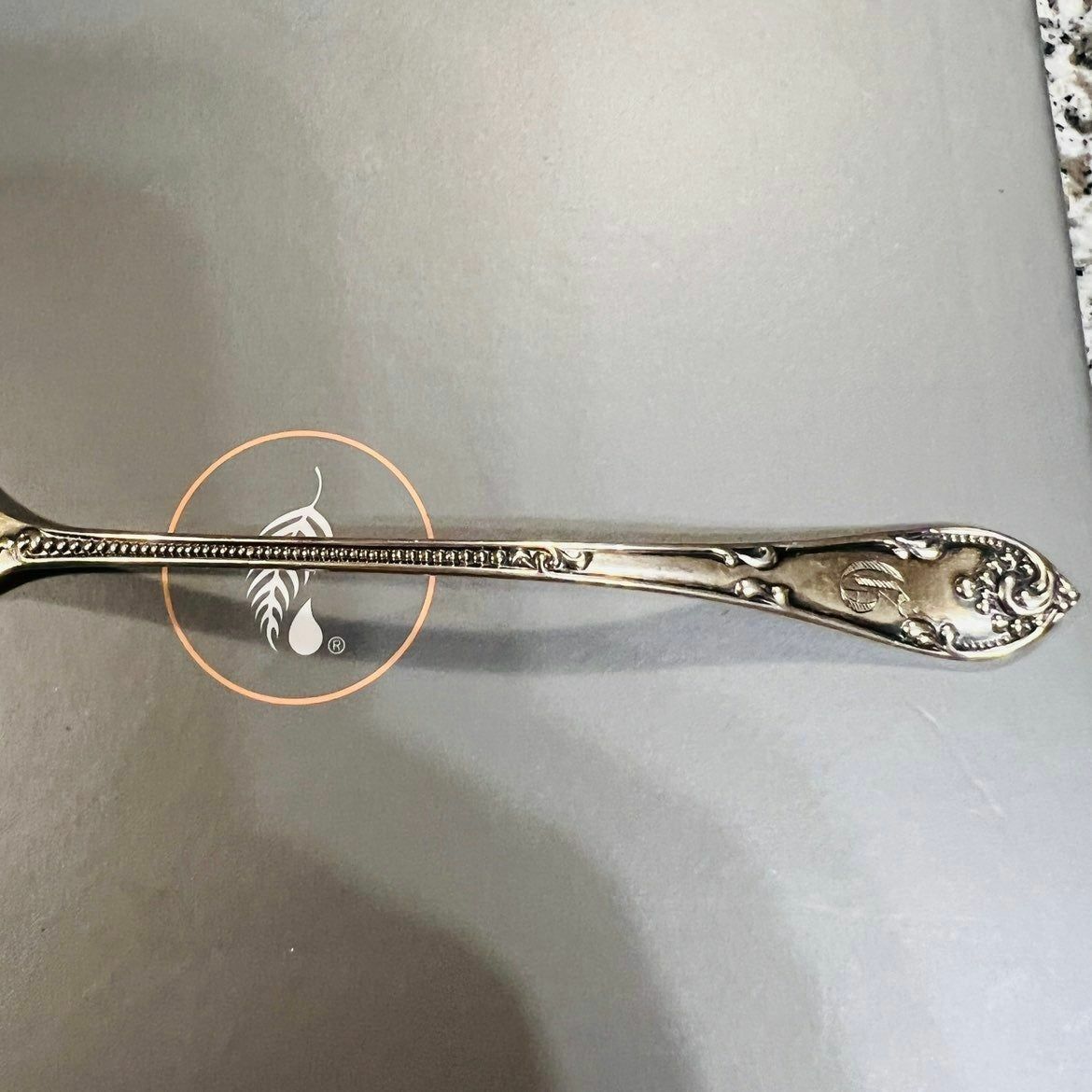 Towle Ladle Spoon Sterling Silver Rustic Pattern Sauce Gold Wash Monogram 5 1/8