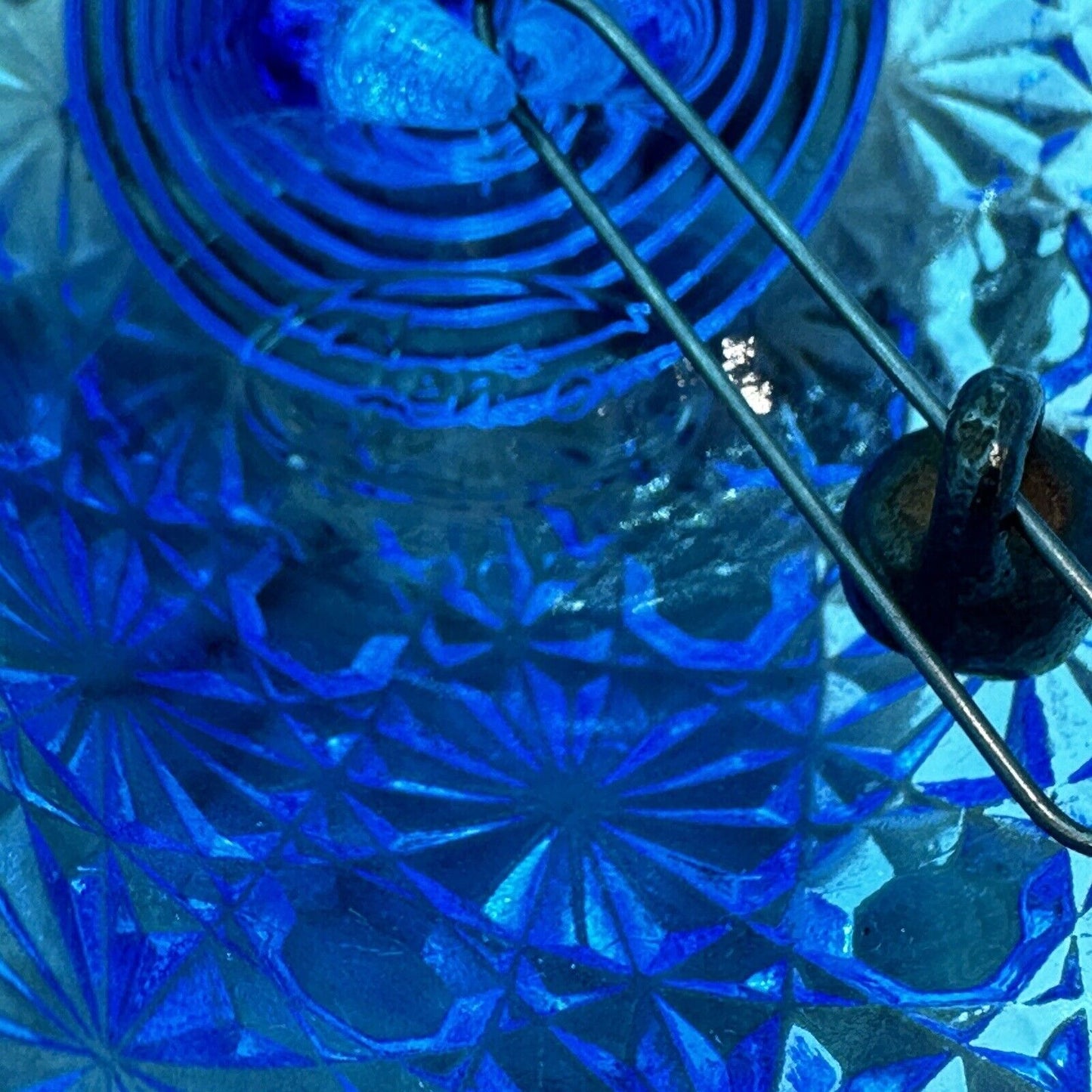 Fenton Art Glass Glass Ruffled Rim Table Bell Blue 6 in Daisy Home Decor