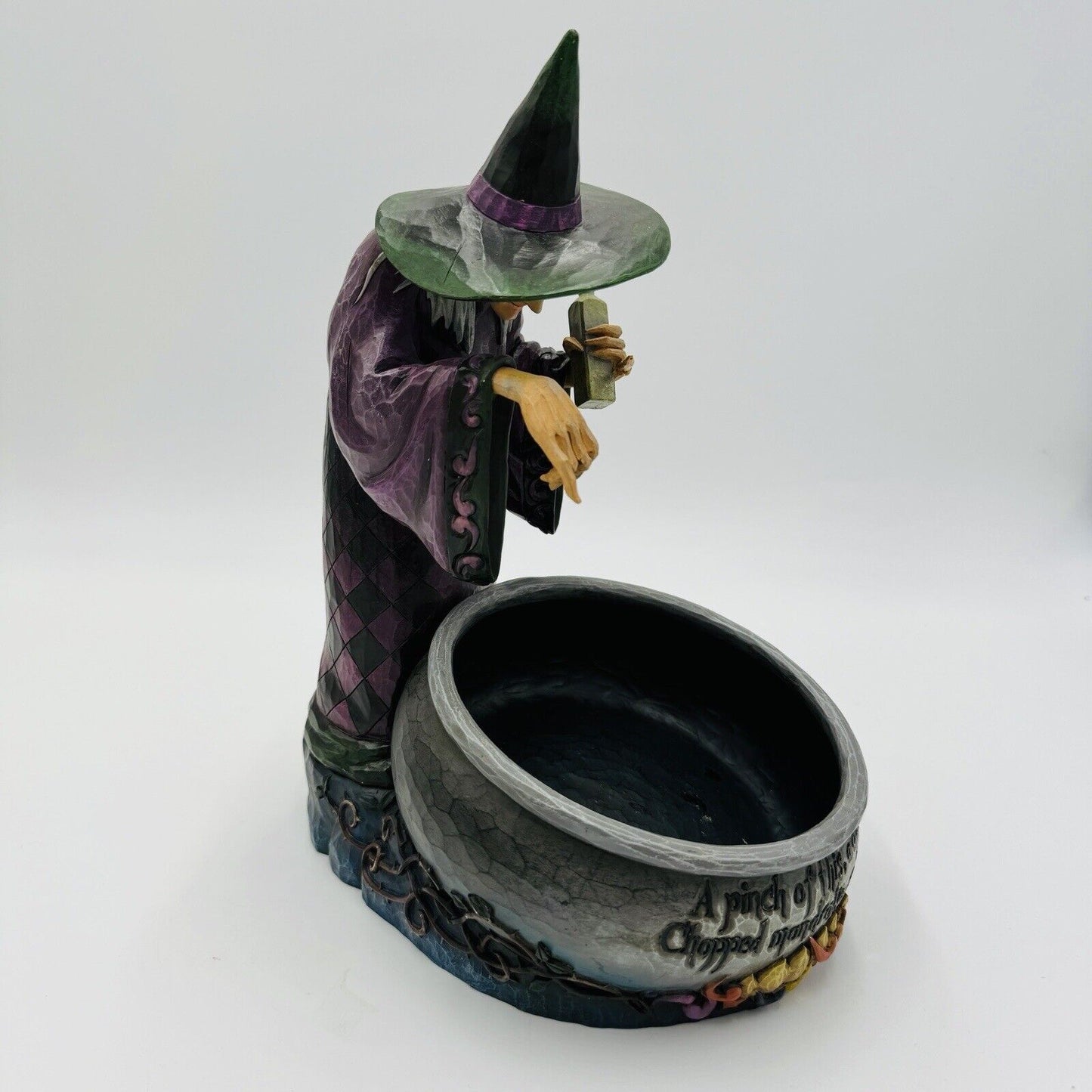 Jim Shore Heartwood Creek Witch's Brew Cauldron Candy Bowl Rare Figurine