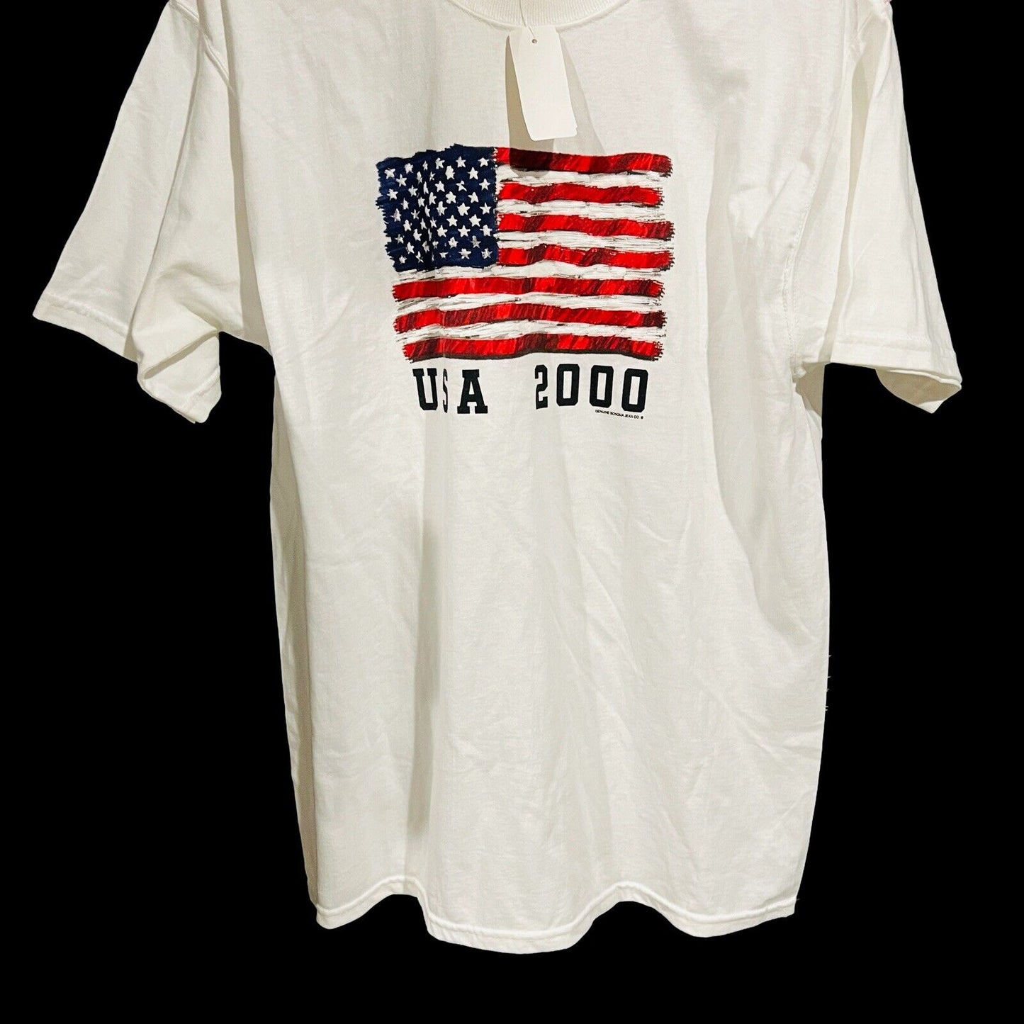 Sonoma Men's Large T-shirt Jeans American flag vintage White USA 2000 Company