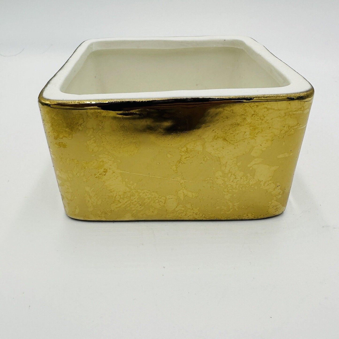 Pottery Barn The Emily and Meritt Gold Ceramic Box Replacement Missing lid
