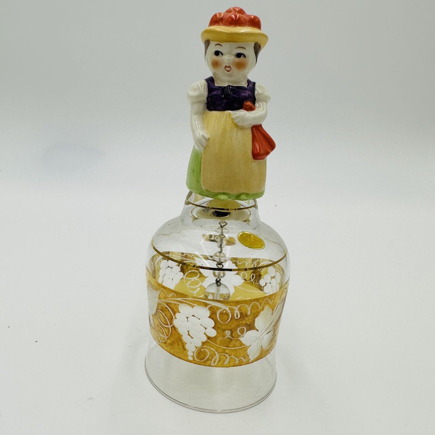 Goebel Bell Crystal Figurines Hummel Porcelain Encrusted Glass Vintage Decor