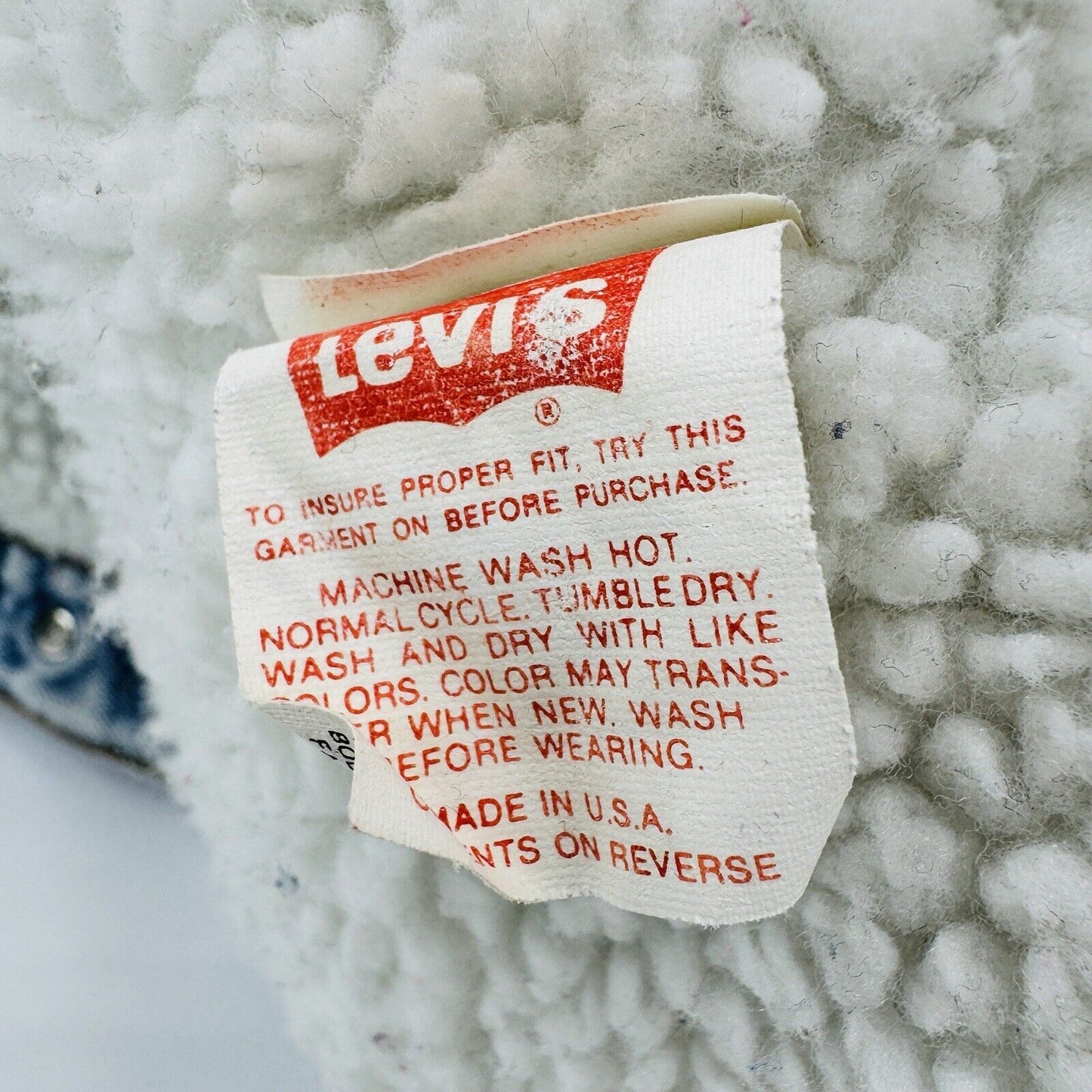 1980s Vintage Levi Levis Sherpa Trucker Jean Jacket San Francisco Large USA Made