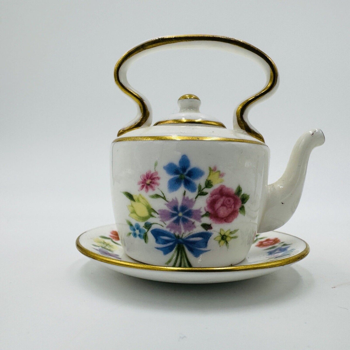 Vintage Spode Miniatures Teapot Plate 2 Tier Serving Tray Miniatures 2” Rare