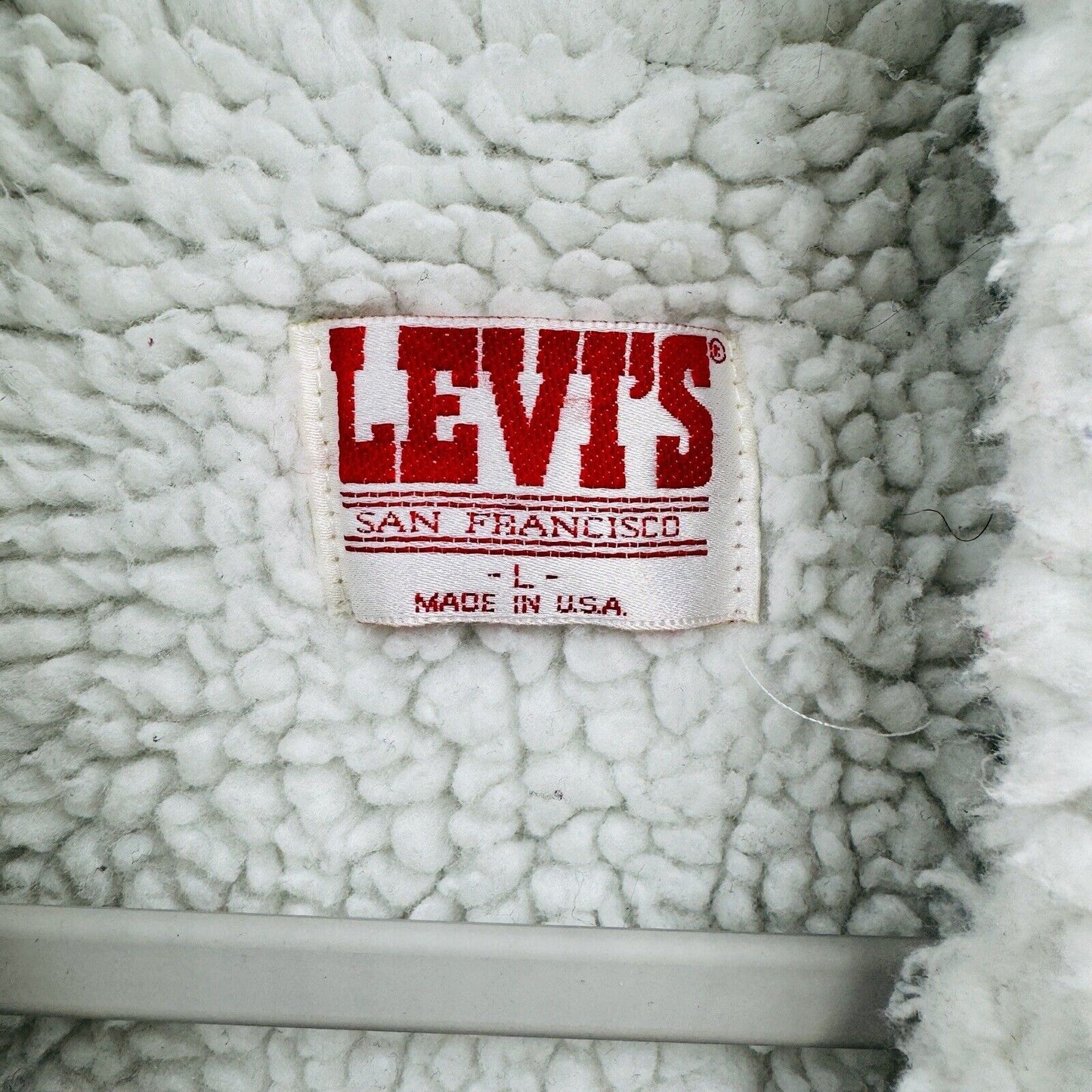 1980s Vintage Levi Levis Sherpa Trucker Jean Jacket San Francisco Large USA Made