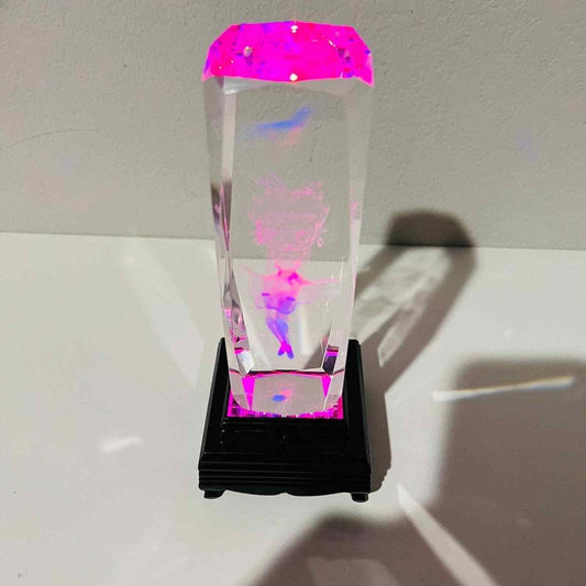 Betty Boop 3D Laser Etched Crystal Glass Paperweight Hologram Air Vent Dress