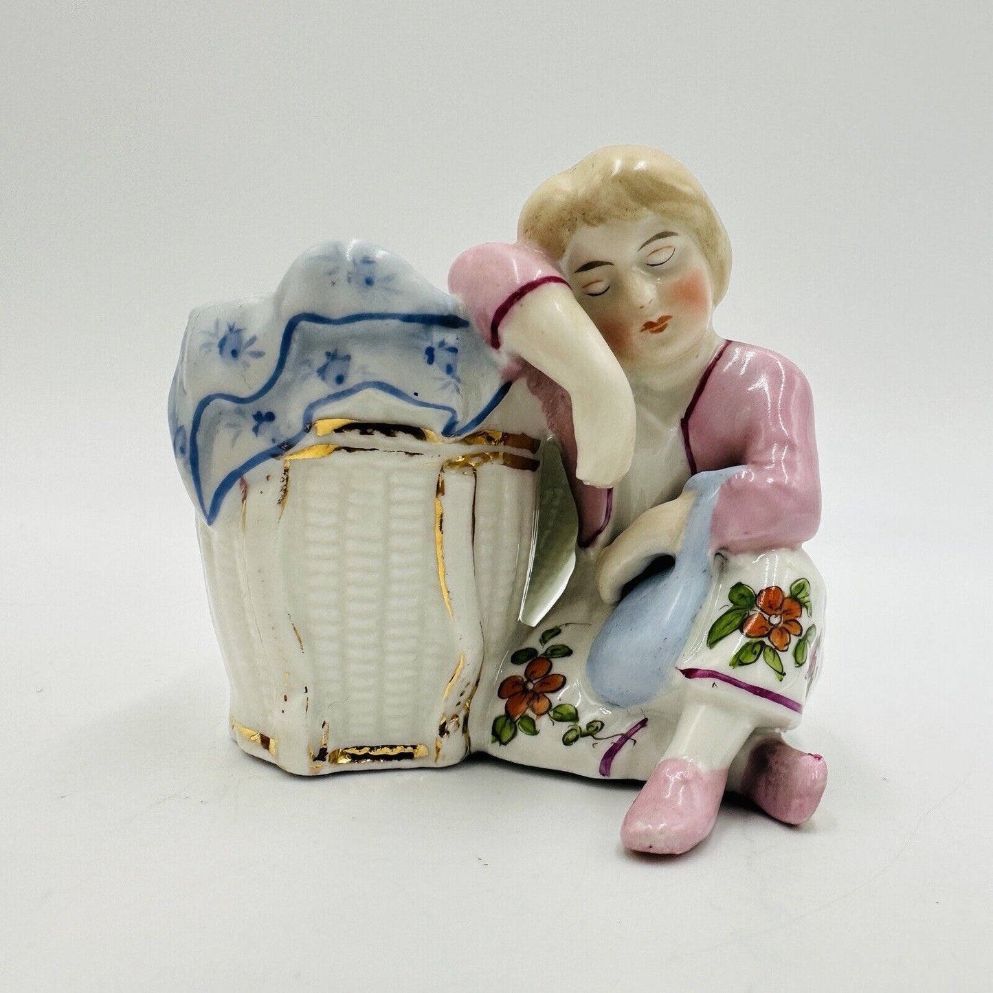 Conta & Boehme Figurine Girl Resting  Porcelain German 1890 Antique Small Detail