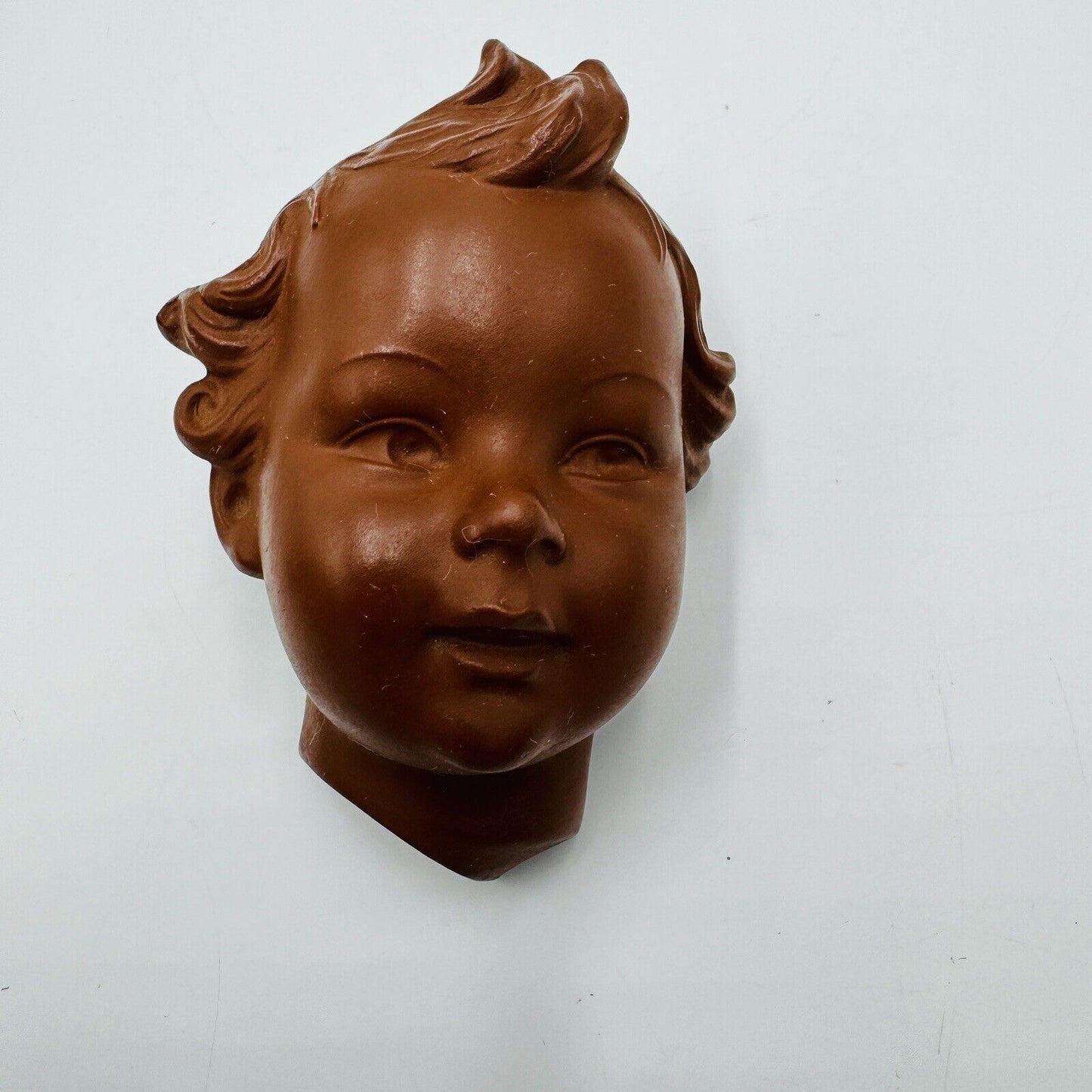 Rare GOEBEL Terracota 1957 Figure Fx 206/A Baby Face Wall Decor 4” Germany