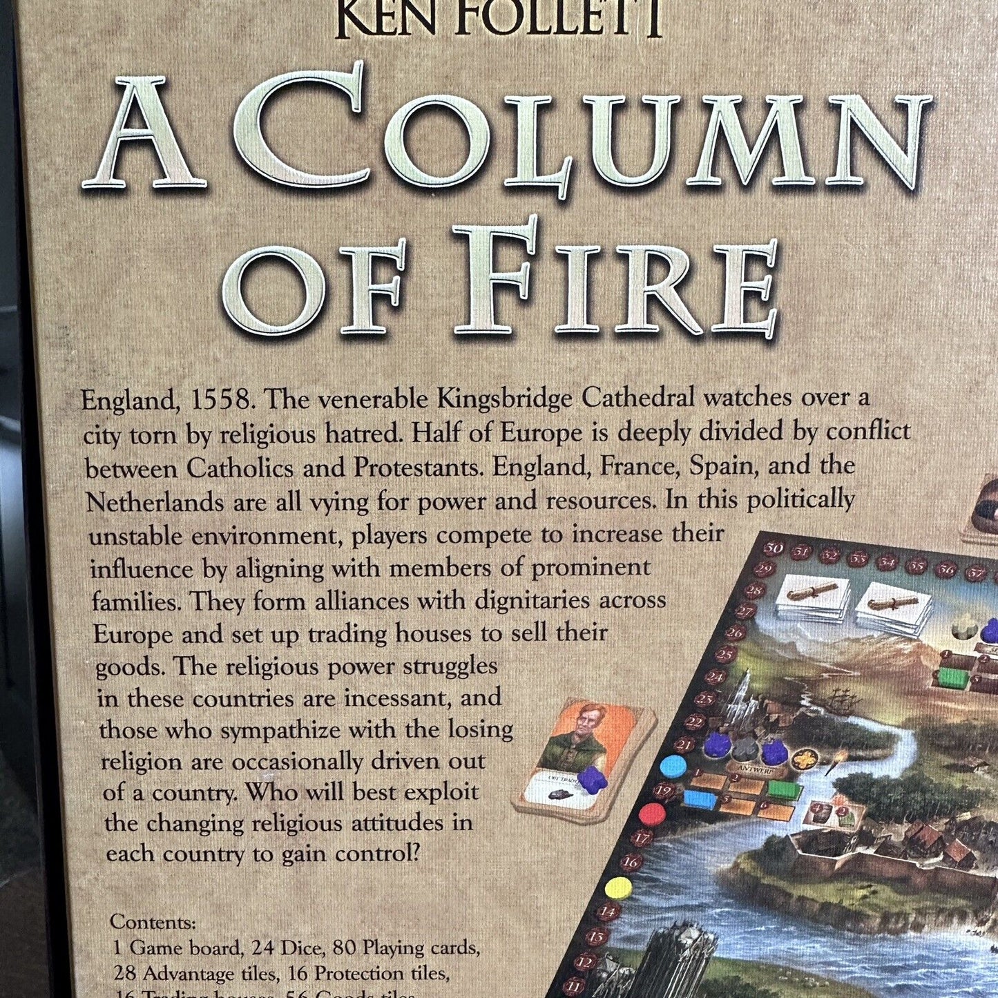 A Column of Fire Strategy Board Game by Ken Follett Sequel Pillars Of The Earth