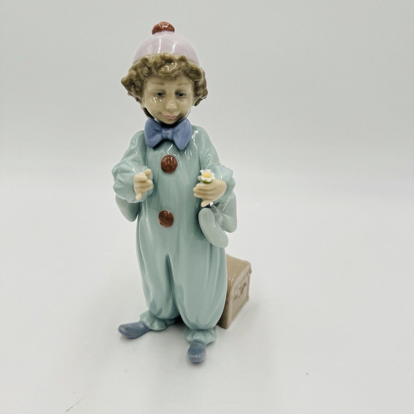 Vintage Lladro Spain Porcelain Pierrot Rehearsing Clown Figurine Glossy