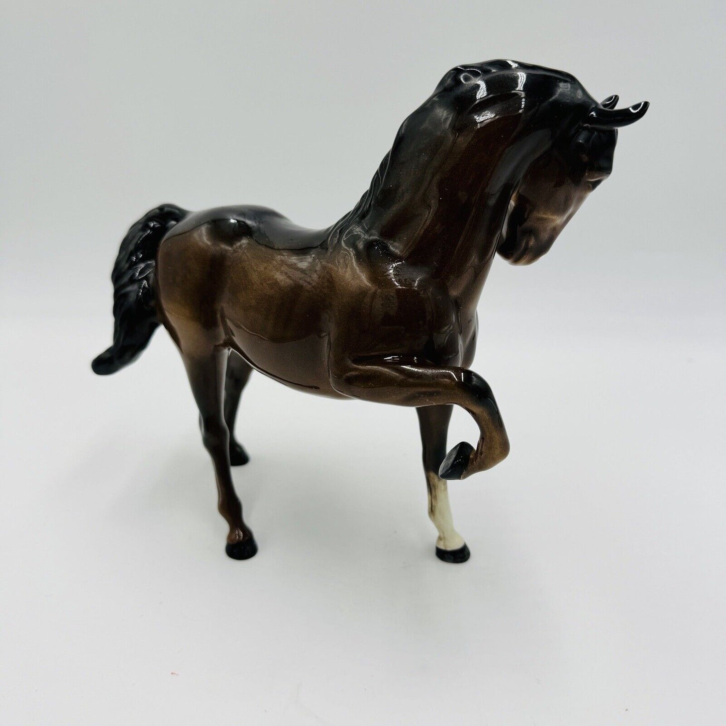 Vintage Beswick England Ceramic High Gloss Stallion Horse Figurine Mint 7” H