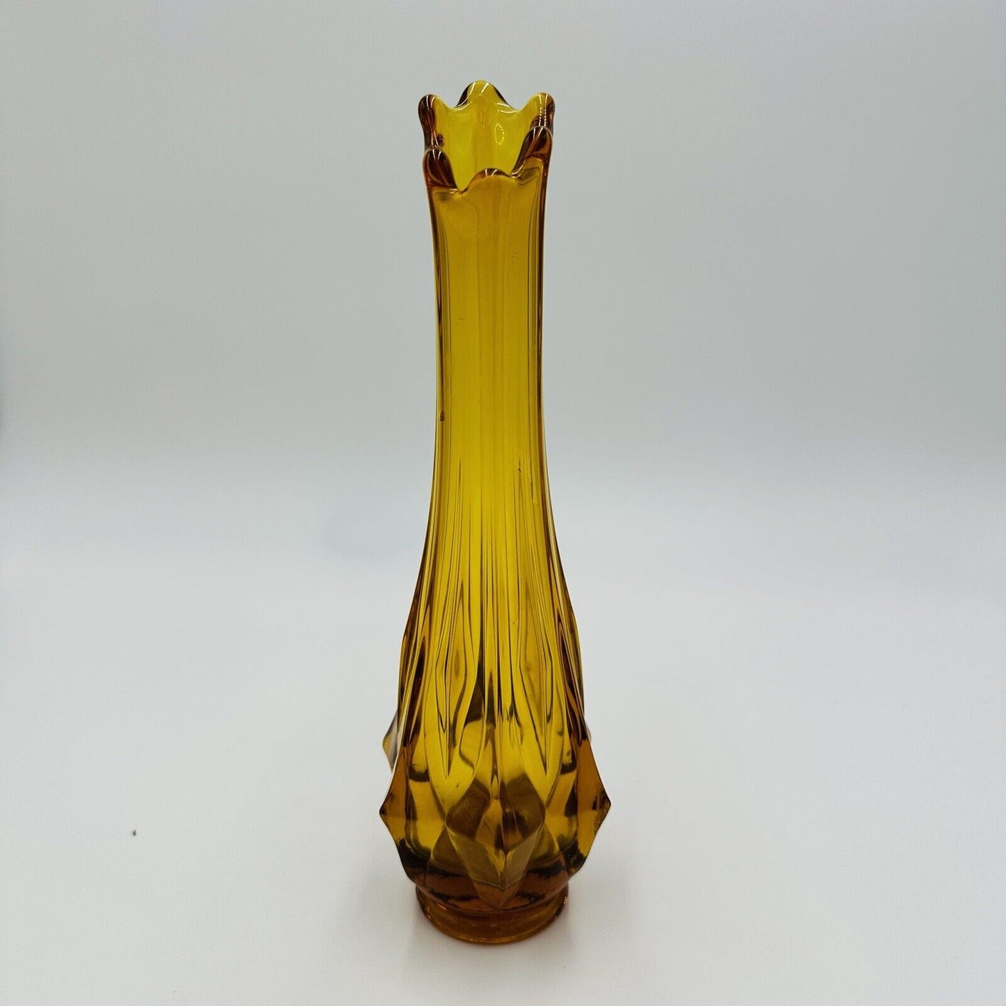 Kanawha Bud Vase Glass Amber Vintage Home Decor