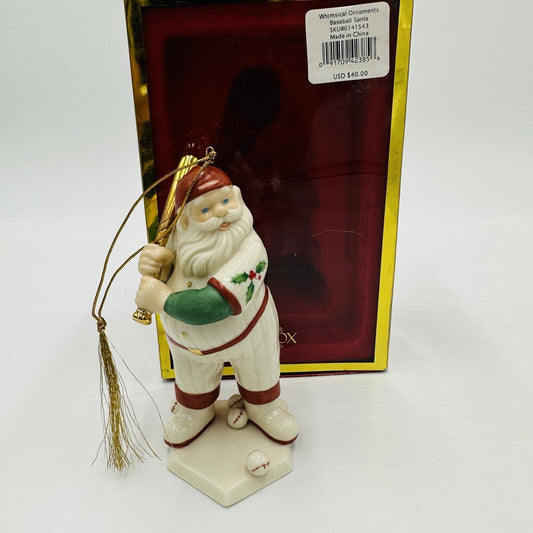 Lenox Ornament Baseball Santa Christmas Figurine Sport Porcelain Box