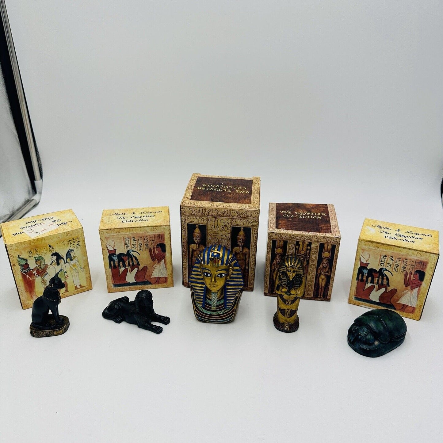Vtg Egyptian collection figurines resin hand painted myths & Legends Adams Apple