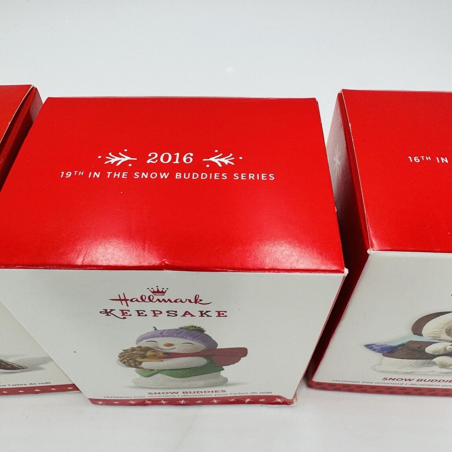 Hallmark Keepsake Snow Buddies Christmas Ornaments Set 4 2013 2015 2016 2006